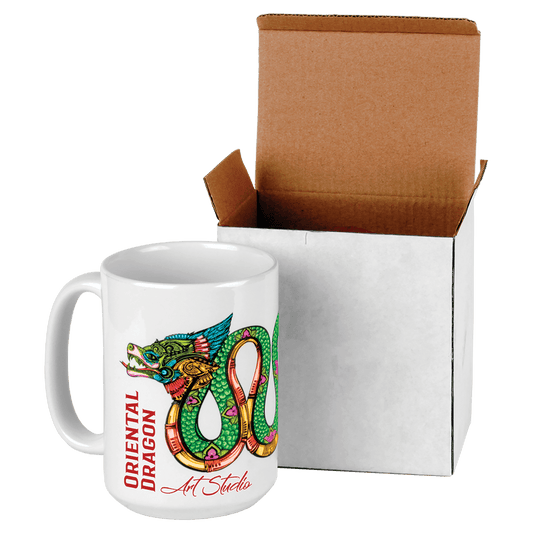 White Ceramic 15 oz. Mug with White Box