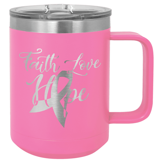 Pink 15 oz. Polar Camel Coffee Mug with Slider Lid