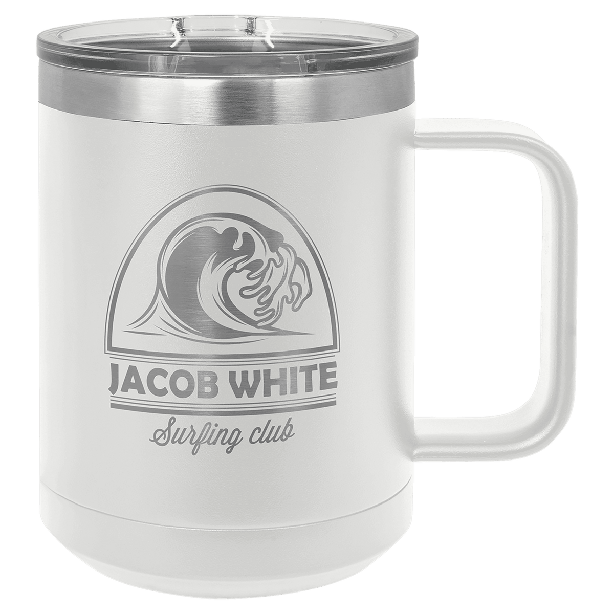 White 15 oz. Polar Camel Coffee Mug with Slider Lid