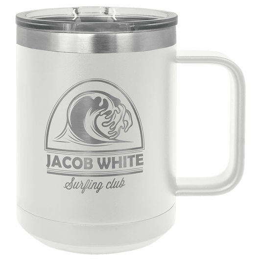 White 15 oz. Polar Camel Coffee Mug with Slider Lid