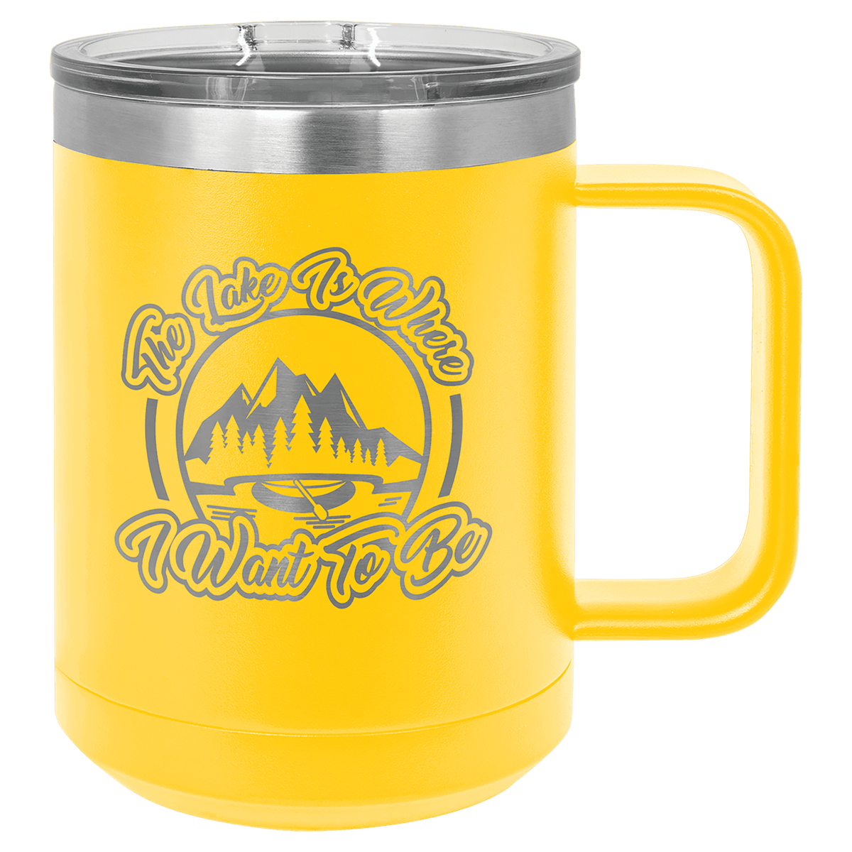 Yellow 15 oz. Polar Camel Coffee Mug with Slider Lid