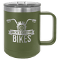 Olive Green 15 oz. Coffee Mug with Clear Slider Lid
