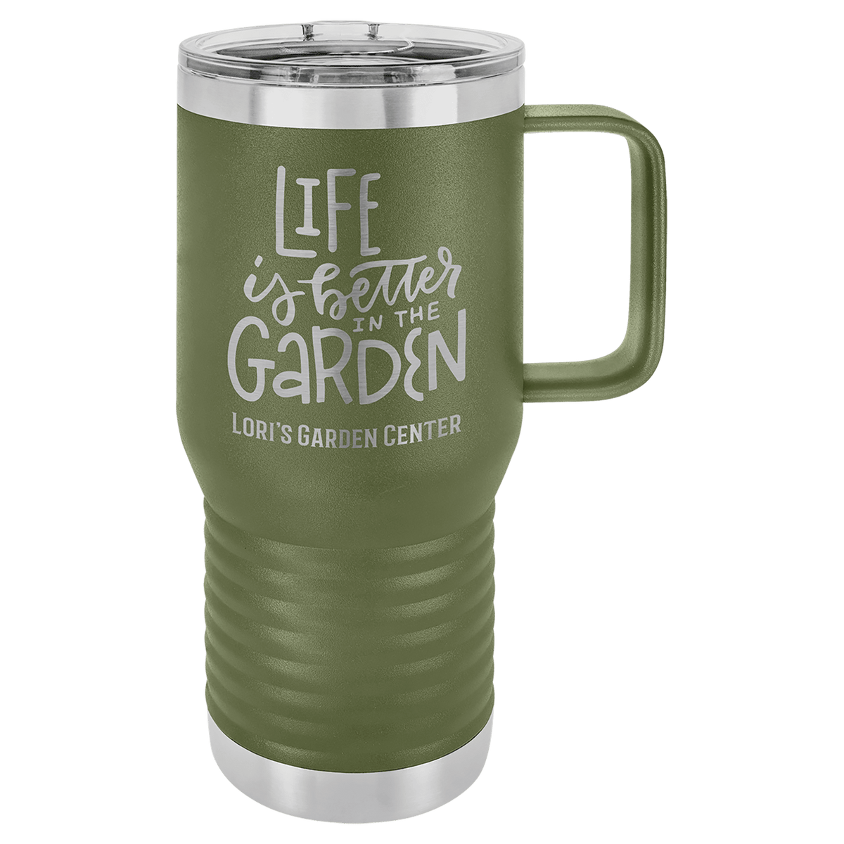 Olive Green 20 oz. Coffee Mug with Slider Lid