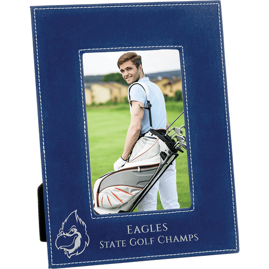 Blue/Silver 4" x 6" Leatherette Photo Frame