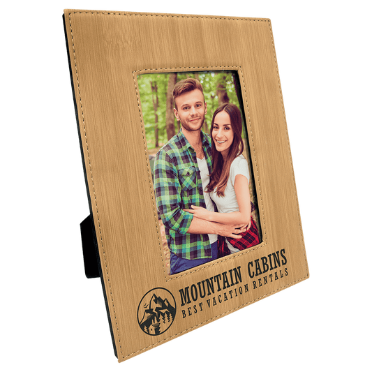 Bamboo 4" x 6" Leatherette Photo Frame