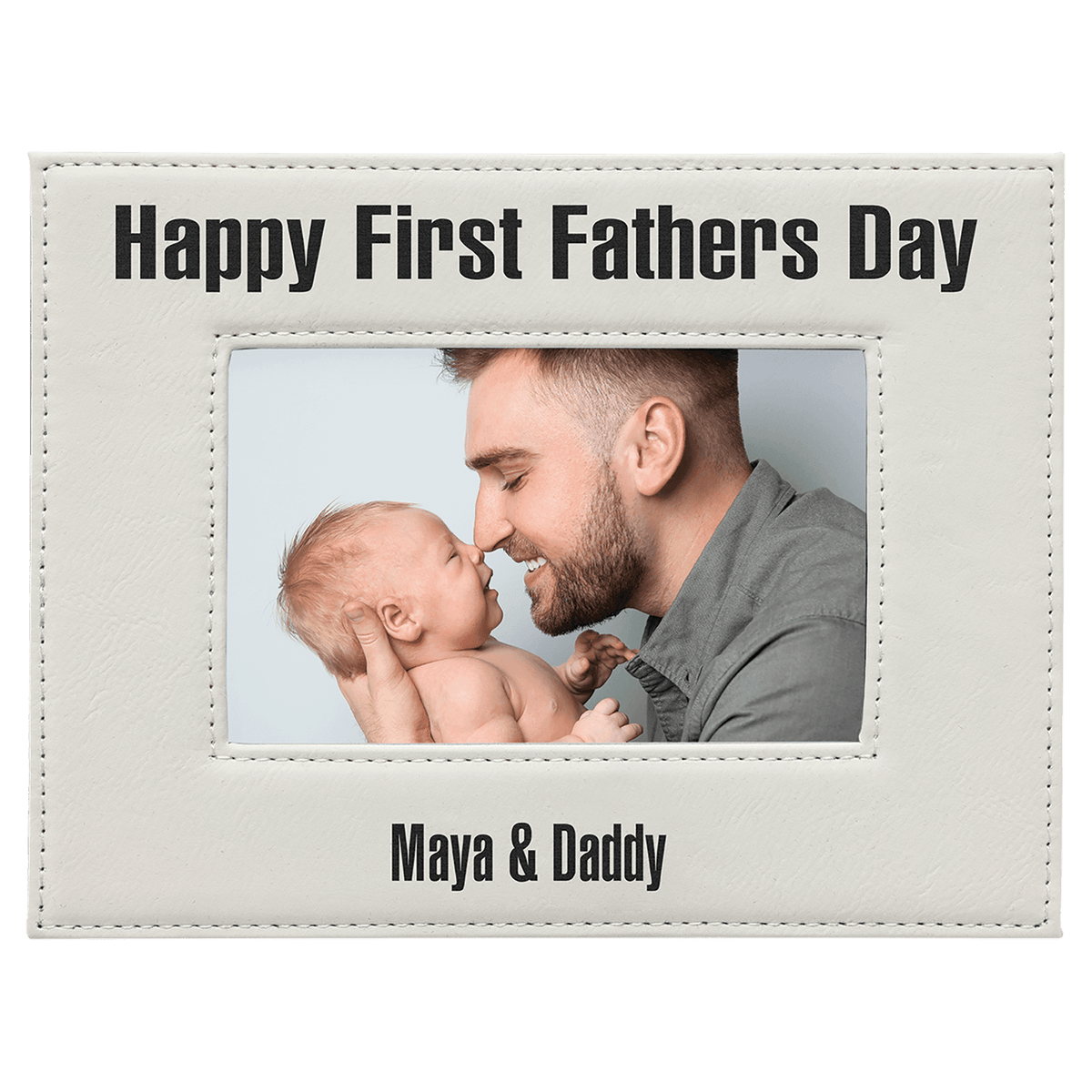White Leatherette 4x6 Photo Frame
