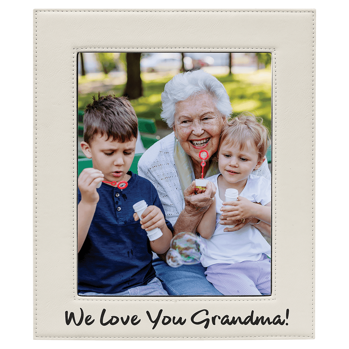 White Leatherette 8x10 Photo Frame
