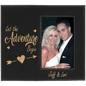 Black/Gold 4" x 6" Leatherette Photo Frame with Engraving Area