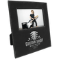 Black/Silver 4" x 6" Leatherette Photo Frame with Engraving Area