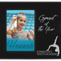 Black/Silver 5" x 7" Leatherette Photo Frame with Engraving Area