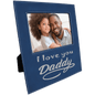 Blue/Silver Leatherette Photo Frame with Large Engraving Area
