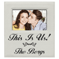 White Leatherette 4x6 Photo Frame with 4 1/4" x 8 7/8" Engraving Area