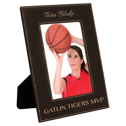 Black/Gold 5" x 7" Leatherette Photo Frame