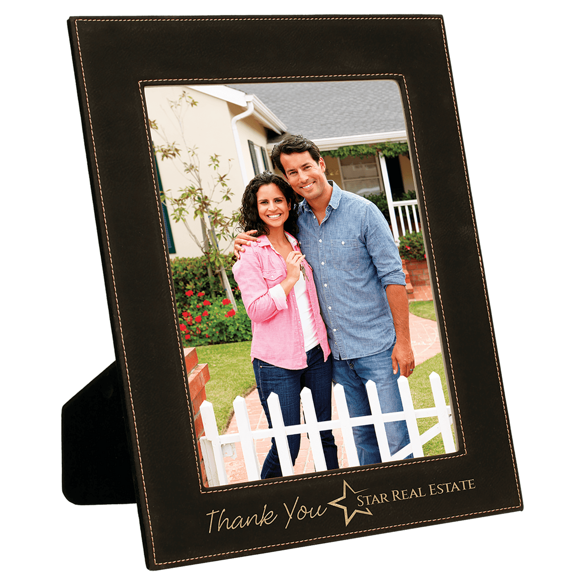 Black/Gold 8" x 10" Leatherette Photo Frame