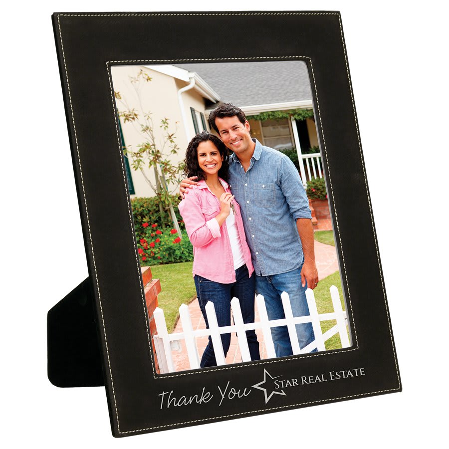 Black/Silver 8" x 10" Leatherette Photo Frame