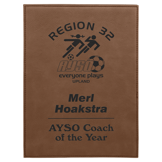 Dark Brown 9" x 12" Laserable Leatherette Plaque