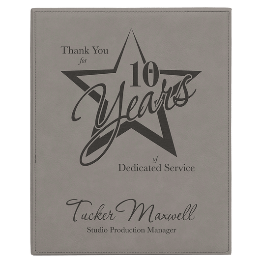 Gray 10 1/2" x 13" Laserable Leatherette Plaque
