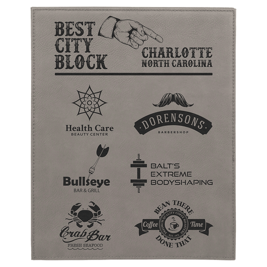 Gray 8" x 10" Laserable Leatherette Plaque