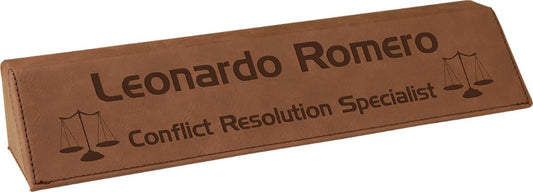 Dark Brown 10 1/2" Leatherette Desk Wedge