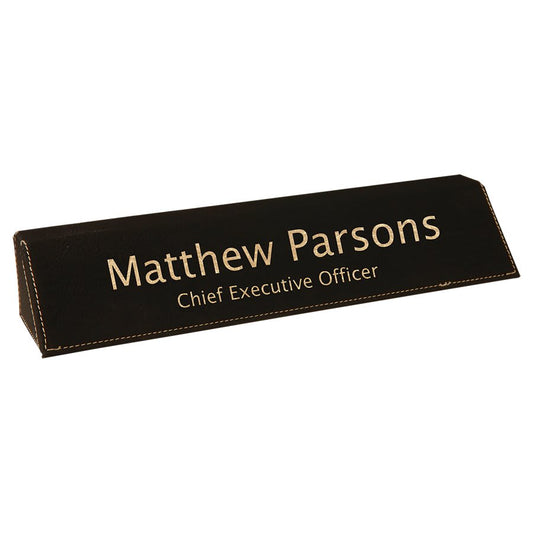 Black/Gold 10 1/2" Leatherette Desk Wedge