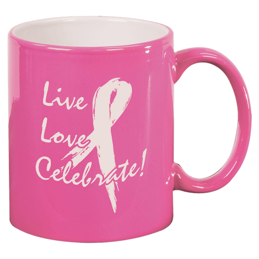 11 oz. Pink Round Ceramic Mug