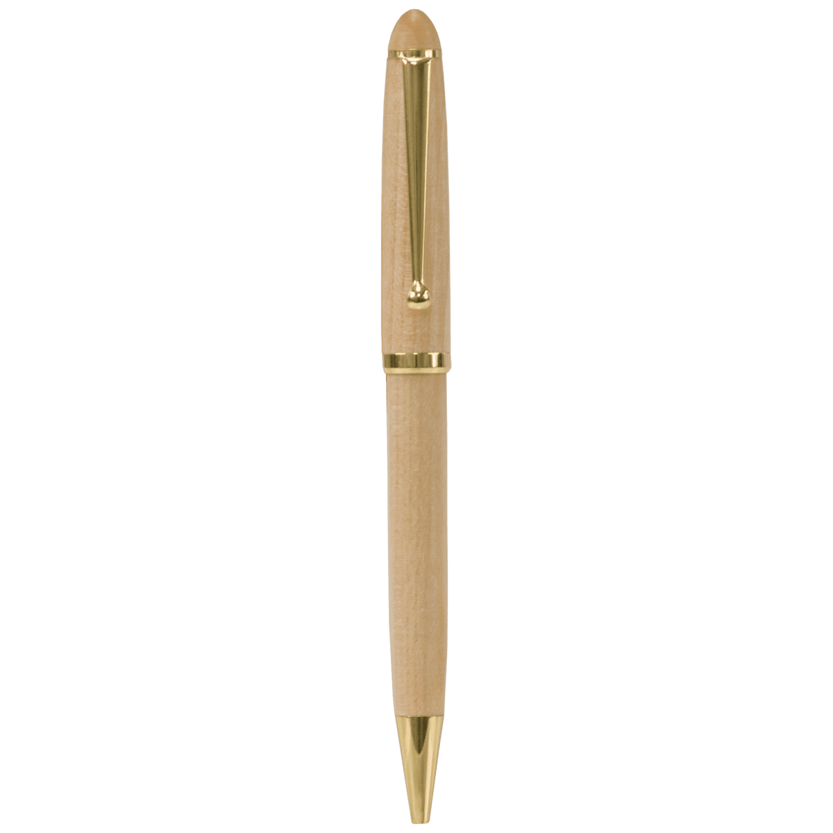 Maple Ballpoint Pen with Gold Trim