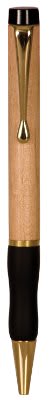Maple Ballpoint Pen with Gripper & Gold Trim