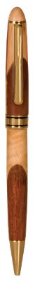 Maple & Rosewood Finish Ballpoint Pen with Gold Trim