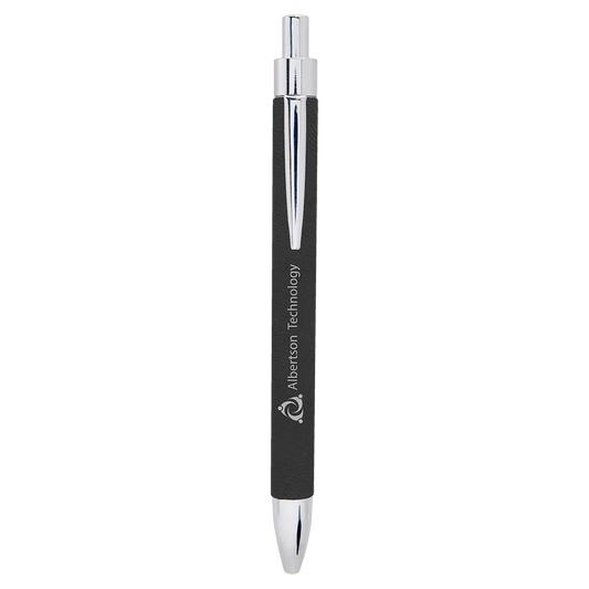 Black/Silver Leatherette Pen