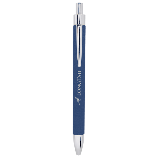 Blue/Silver Leatherette Pen