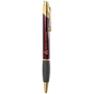 Burgandy Ballpoint Pen with Gripper & Gold Trim