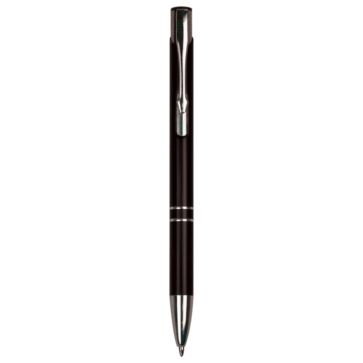 Gloss Black Ballpoint Pen with Silver Trim