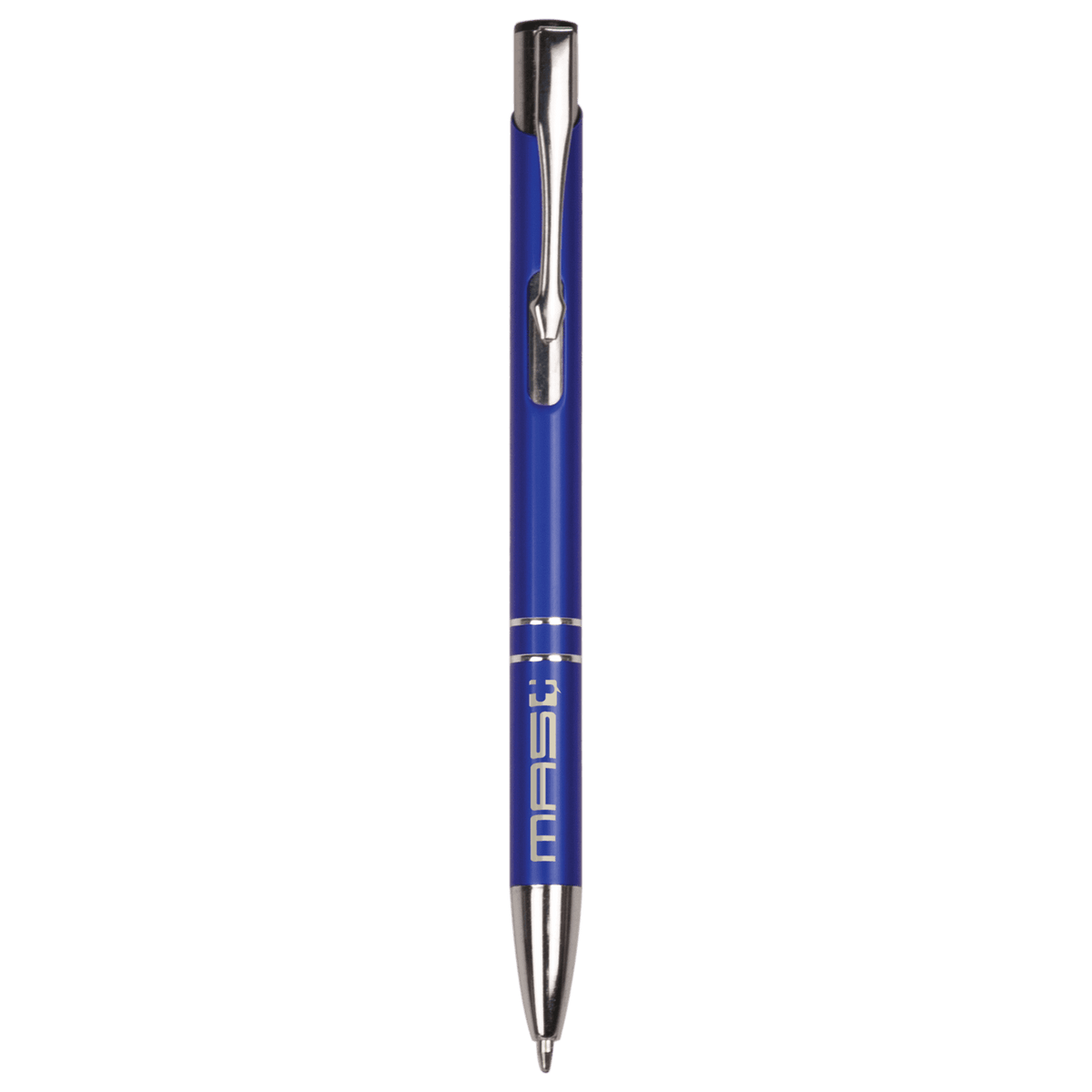 Gloss Blue Ballpoint Pen with Silver Trim