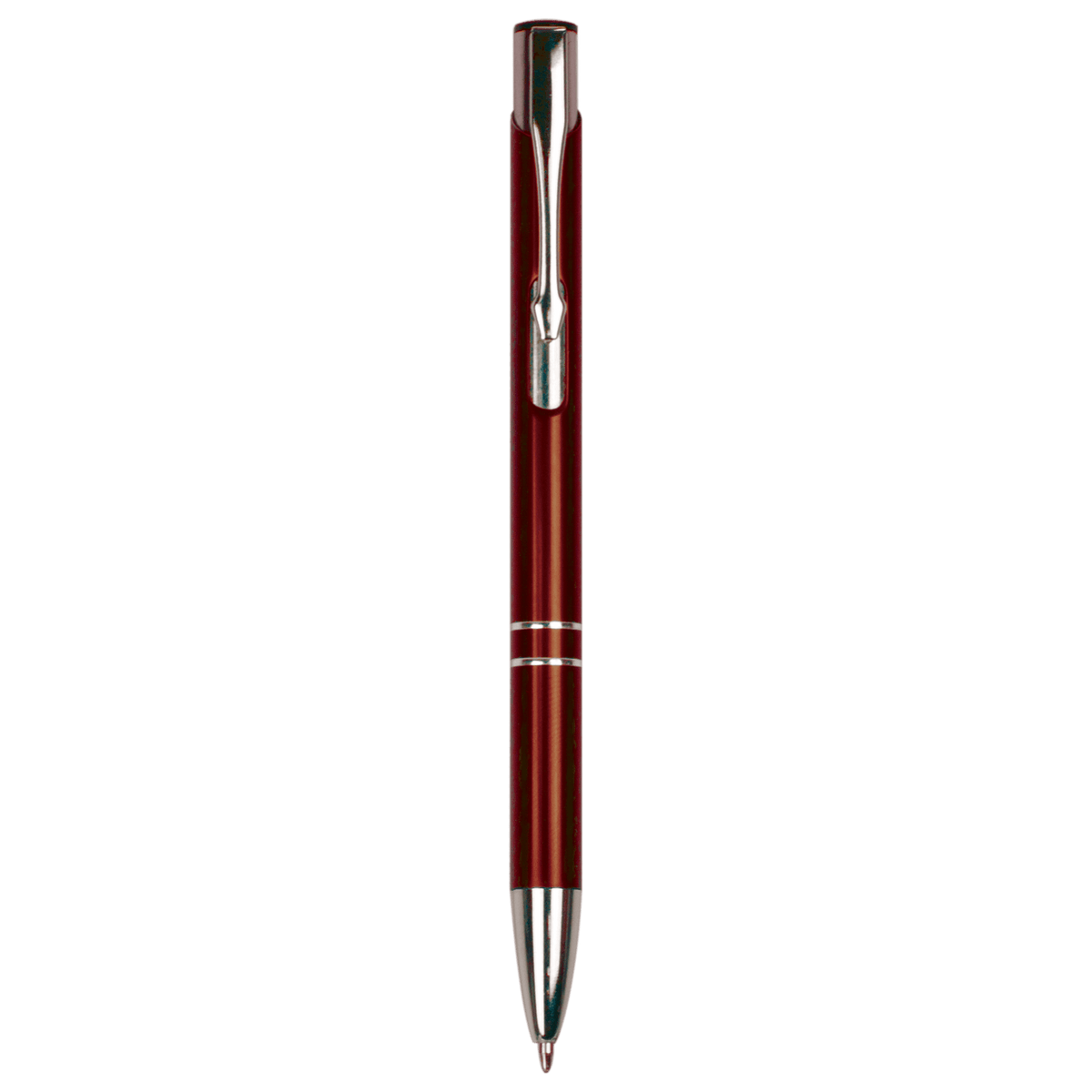 Gloss Burgundy Ballpoint Pen with Silver Trim