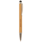 Bamboo Ballpoint Pen with Stylus & Silver Trim