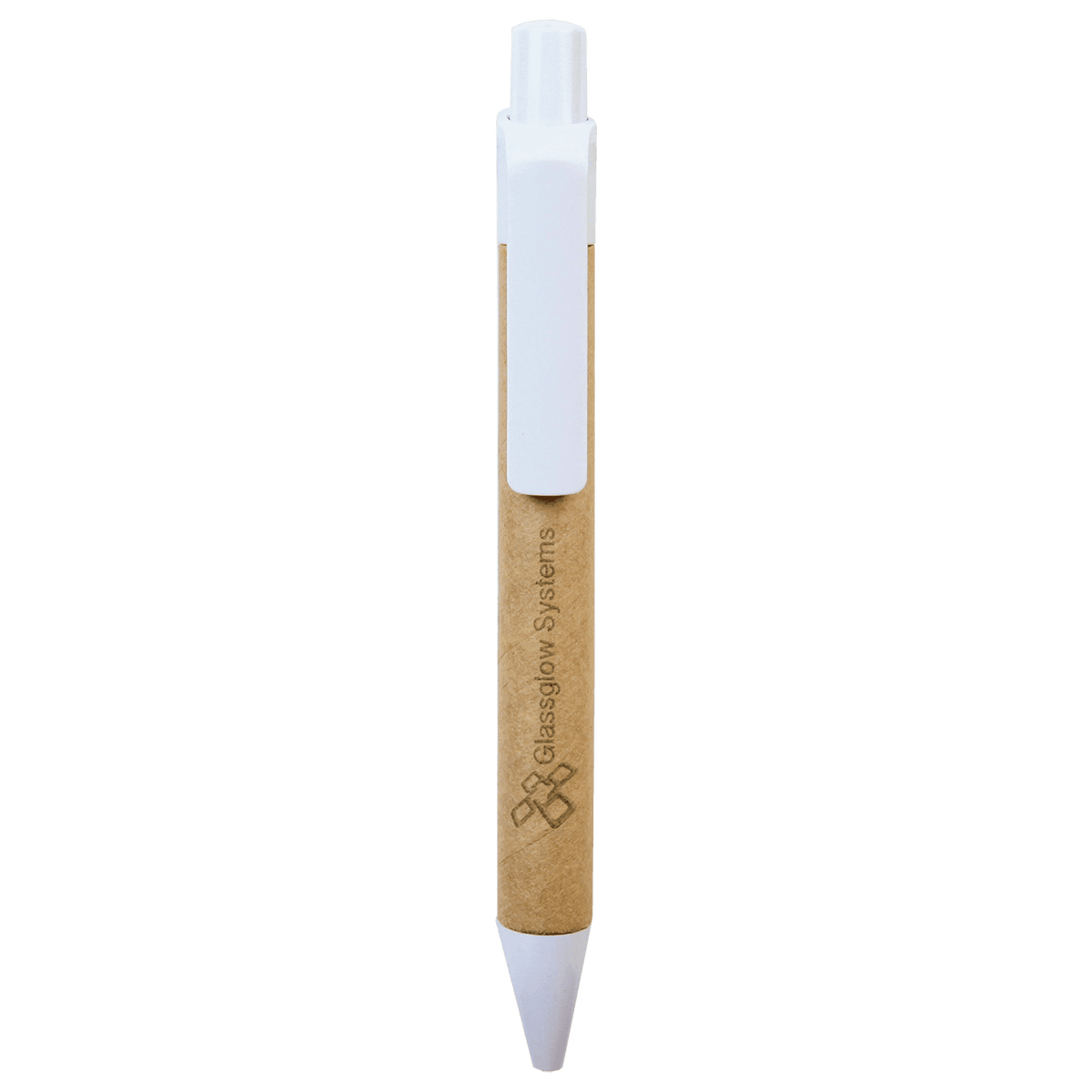 Recycled Paper Ballpoint Pen with White Plastic Trim