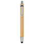 Genuine Bamboo Ballpoint Pen with Stylus Tip & Silver Trim