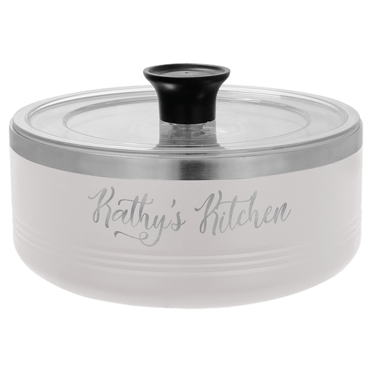 White 1.25 Quart Serving Bowl with Lid