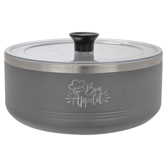 Gray Polar Camel 3 Quart Serving Bowl with Lid