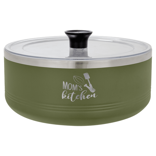 Olive Green Polar Camel 3 Quart Serving Bowl with Lid