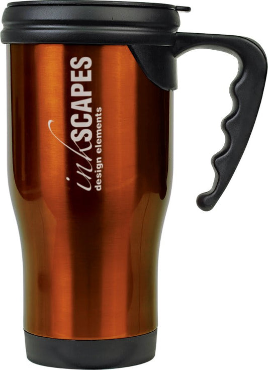 16 oz. Gloss Orange Travel Mug with Handle