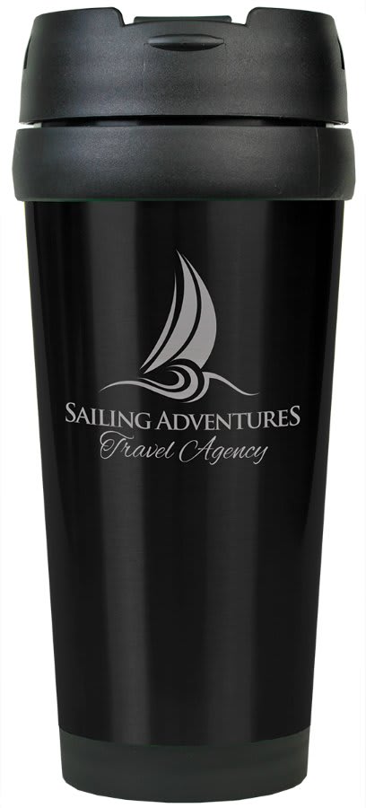 16 oz. Gloss Black Travel Mug
