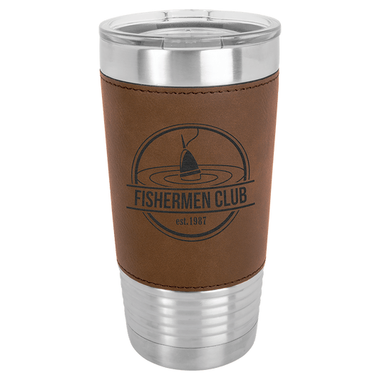 Dark Brown 20 oz. Polar Camel Leatherette Grip Tumbler