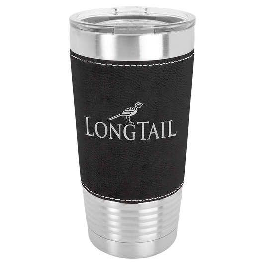 Black/Silver 20 oz. Polar Camel Leatherette Grip Tumbler