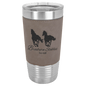 Gray Leatherette Wrapped 20 oz. Polar Camel with Clear Lid