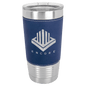 Blue/Silver 20 oz. Polar Camel Leatherette Grip Tumbler