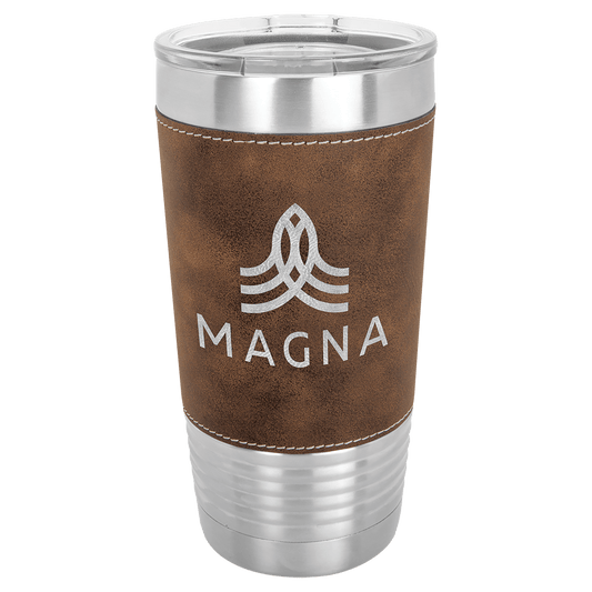Rustic/Silver 20 oz. Polar Camel Leatherette Grip Tumbler