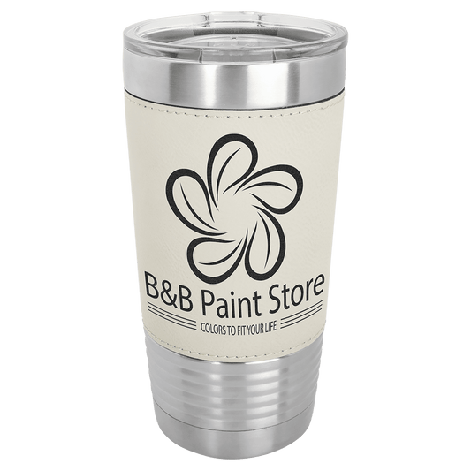 White Leatherette Wrapped 20 oz. Polar Camel
