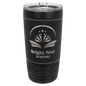Black with Black/Silver Leatherette Wrapped 20 oz. Polar Camel with Slider Lid