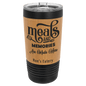Black with Bamboo Leatherette Wrapped 20 oz. Polar Camel with Slider Lid